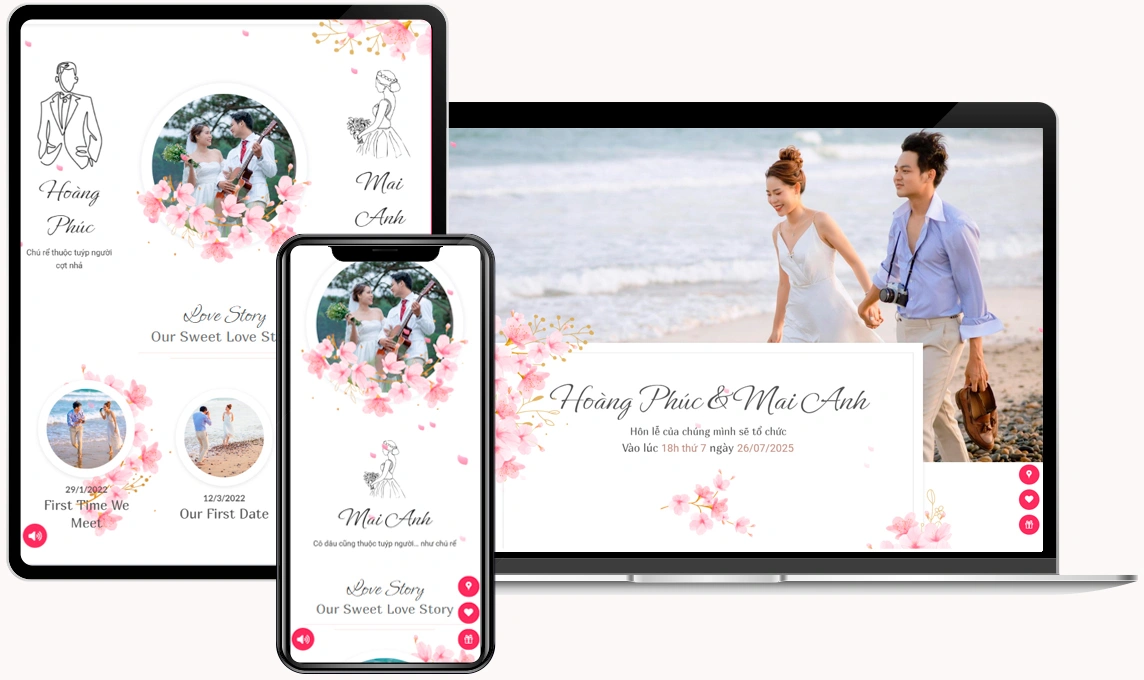 Thiệp Cưới Có QR Code – Giải Pháp Mừng Cưới Không Tiền Mặt Tinh Tế 2 thiệp cưới tích hợp mã QR ngân hàng đẹp