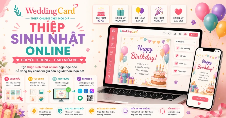 Thiết kế thiệp sinh nhật online