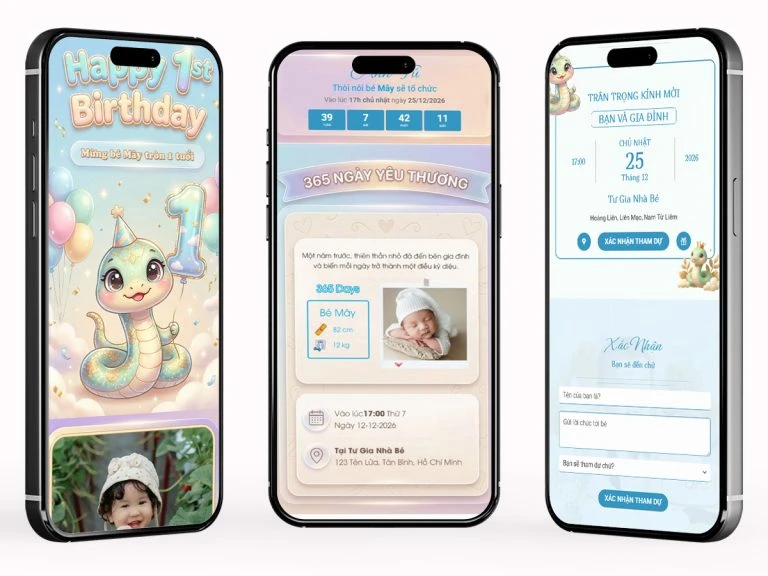 ưu điểm của làm thiệp thôi nôi online so với thiệp in giấy