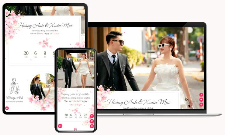 Thiết kế thiệp cưới responsive đa thiết bị