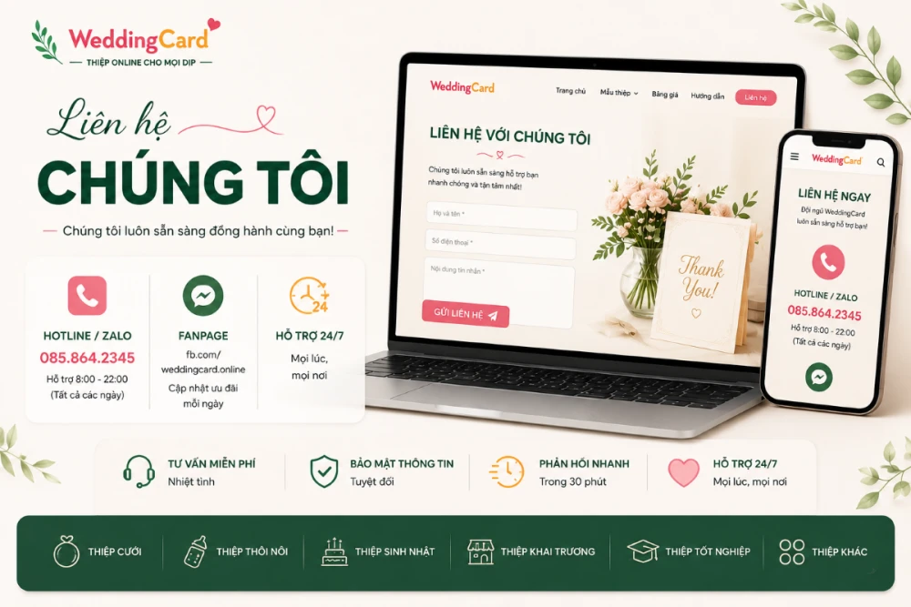 Nhân viên chăm sóc khách hàng - Liên hệ WeddingCard